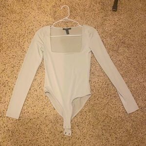 Color: stone  Type: long sleeve bodysuit with square neckline